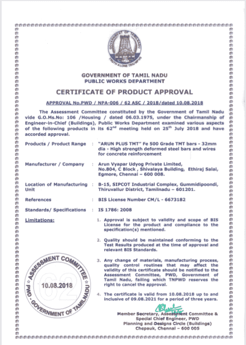 Certificate of Product Approval